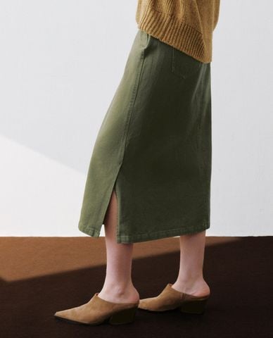  URBAN REVIVO - Chân váy chữ A midi phom suông Straight 