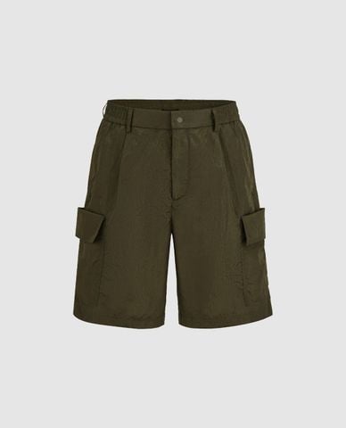  URBAN REVIVO - Quần short nam ngang gối lưng thun Loose 