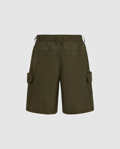  URBAN REVIVO - Quần short nam ngang gối lưng thun Loose 