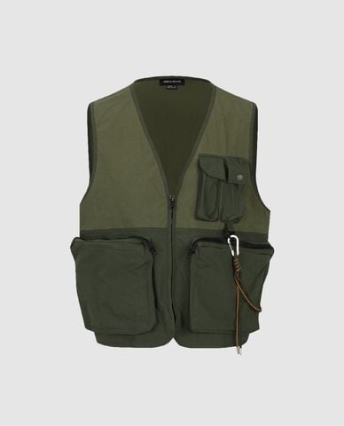  URBAN REVIVO - Áo khoác gilet nam cổ V thời trang 