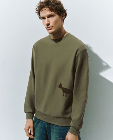  URBAN REVIVO - Áo sweatshirt nam cổ tròn tay dài Printed Loose 