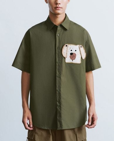  URBAN REVIVO - Áo sơ mi nam cổ bẻ tay ngắn Printed Button Up Straight 