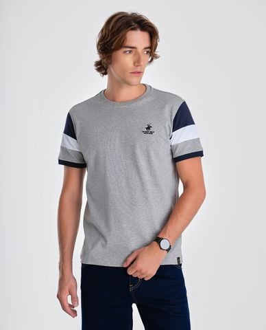  BEVERLY HILLS POLO CLUB - Áo thun nam cổ tròn tay ngắn trẻ trung 