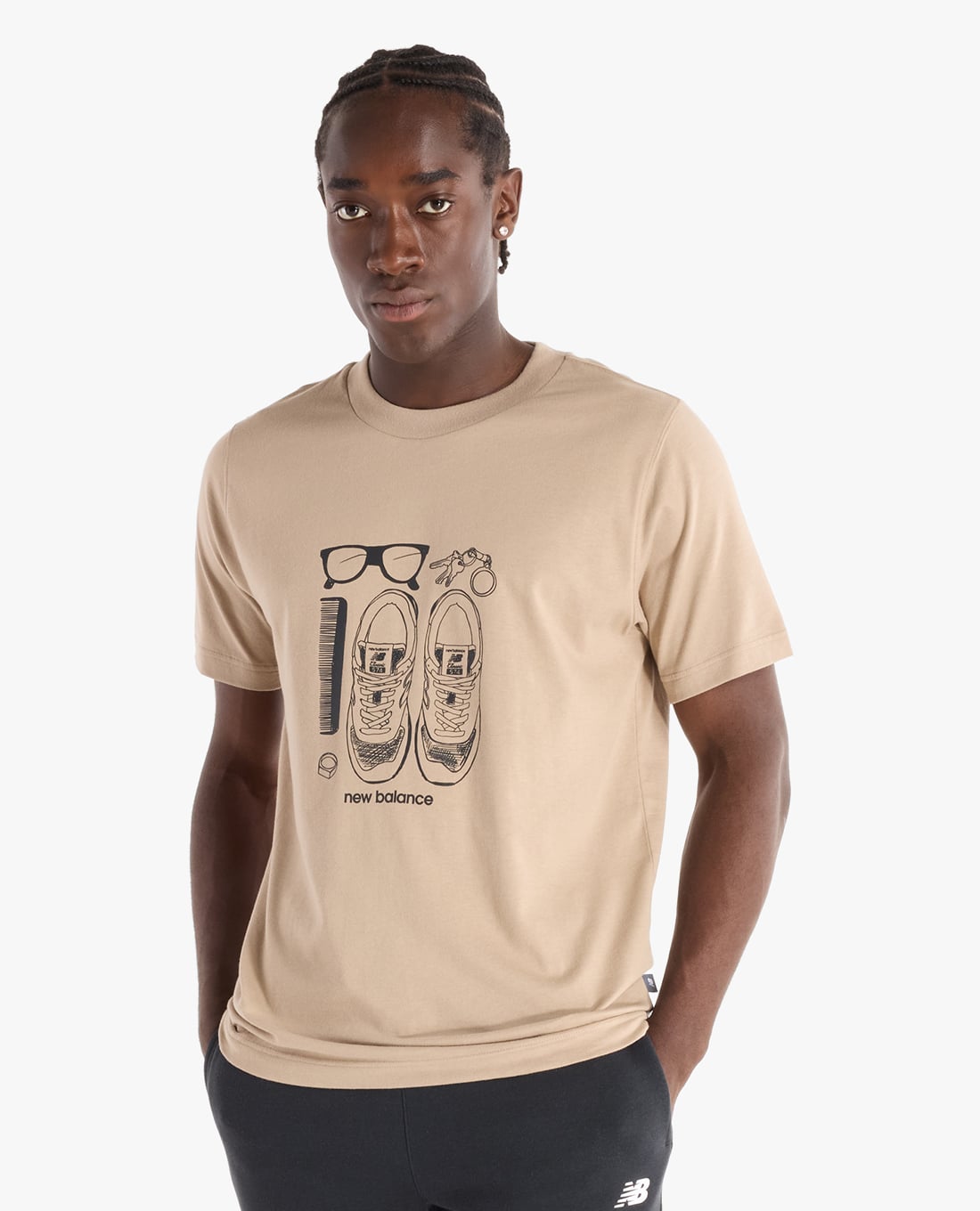 NEW BALANCE - Áo thun nam cổ tròn tay ngắn Essentials Graphic