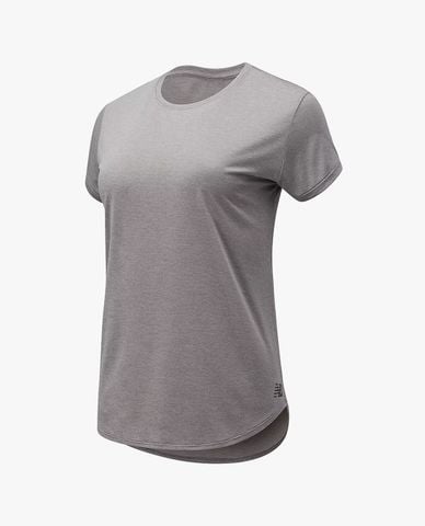  NEW BALANCE - Áo thun thể thao nữ cổ tròn tay ngắn Core Heather 