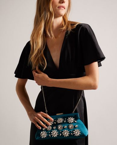  TED BAKER - Clutch nữ hình thang đính đá Crysta 