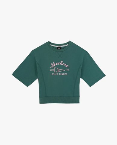  SKECHERS - Áo croptop nữ cổ tròn tay ngắn Athletics 