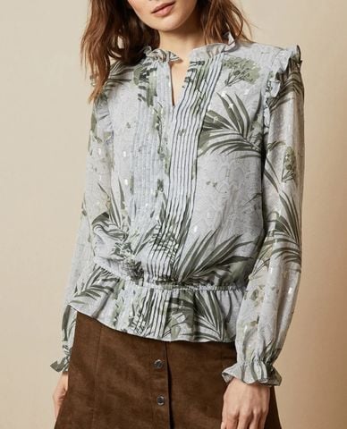 TED BAKER - Áo kiểu nữ xếp ly vải Tibbine 