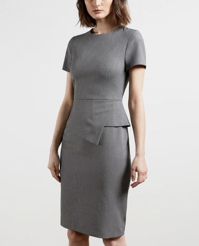  TED BAKER - Đầm midi cổ tròn tay ngắn Tailored Asymmetric 