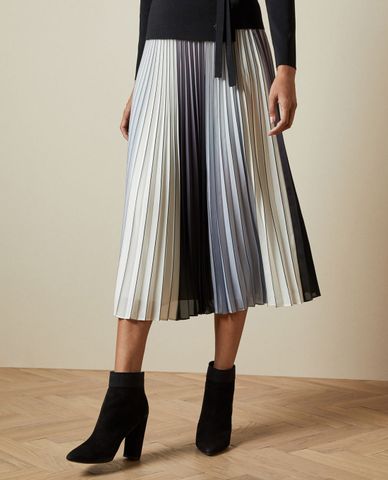  TED BAKER - Chân váy midi xếp li Selmma Pleated Striped 