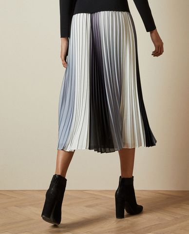  TED BAKER - Chân váy midi xếp li Selmma Pleated Striped 