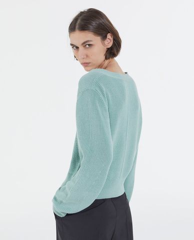  THE KOOPLES - Áo khoác cardigan nữ cổ V tay dài Cropped Cotton 