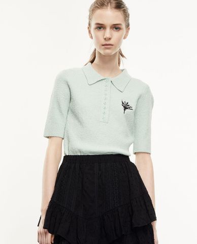  THE KOOPLES - Áo thun polo nữ cổ bẻ Embroidery 
