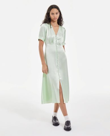  THE KOOPLES - Đầm midi phom suông cổ V Buttons 