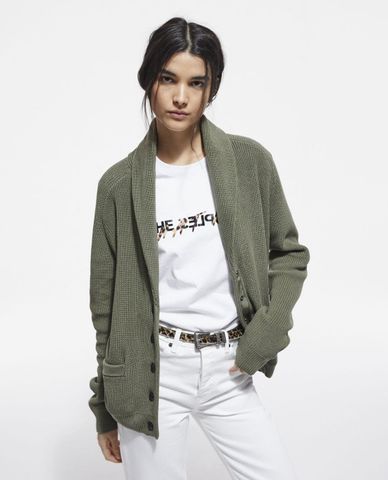  THE KOOPLES - Áo khoác cardigan nữ cổ gập tay dài thời trang 