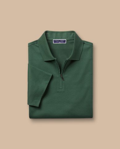  CHARLES TYRWHITT - Áo polo nam cổ bẻ tay ngắn Performance Textured 