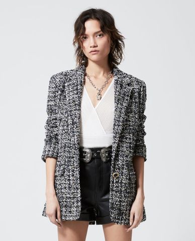  THE KOOPLES - Áo blazer nữ Grey Tweed 