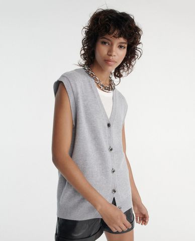  THE KOOPLES - Áo khoác cardigan không tay Jewel Buttons 