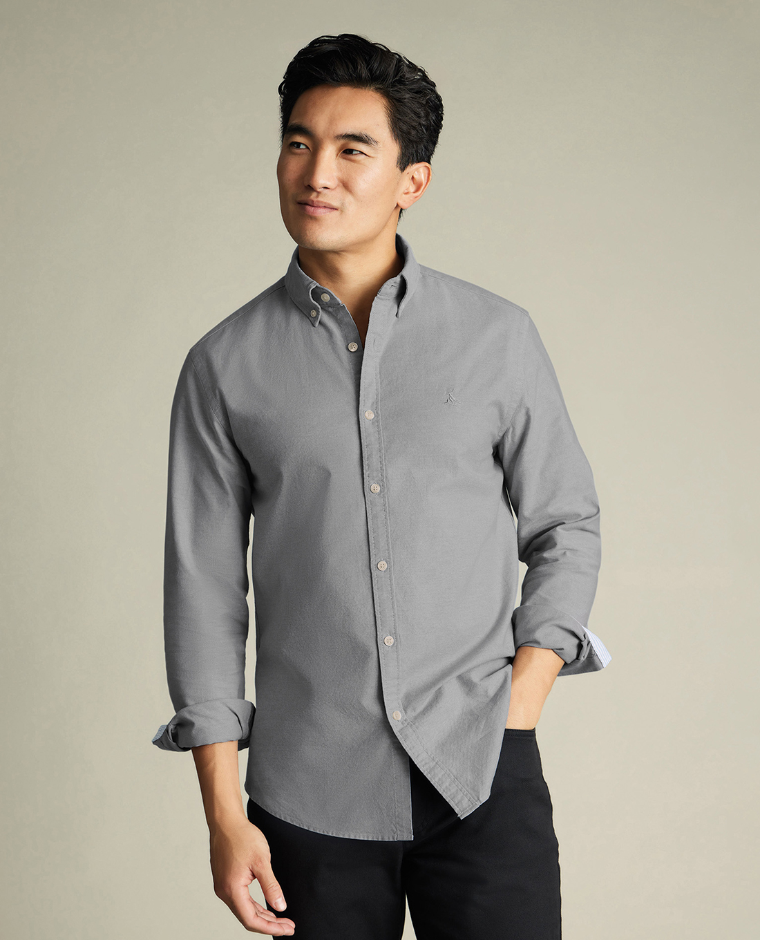 CHARLES TYRWHITT - Áo sơ mi nam cổ bẻ tay dài Oxford