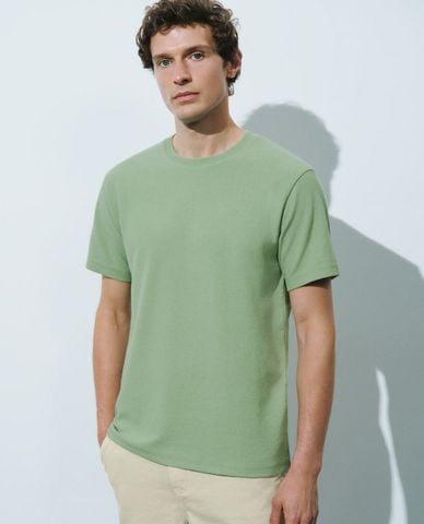  URBAN REVIVO - Áo thun nam cổ tròn tay ngắn Straight 