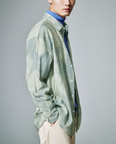  URBAN REVIVO - Áo sơ mi nam tay dài sọc caro 