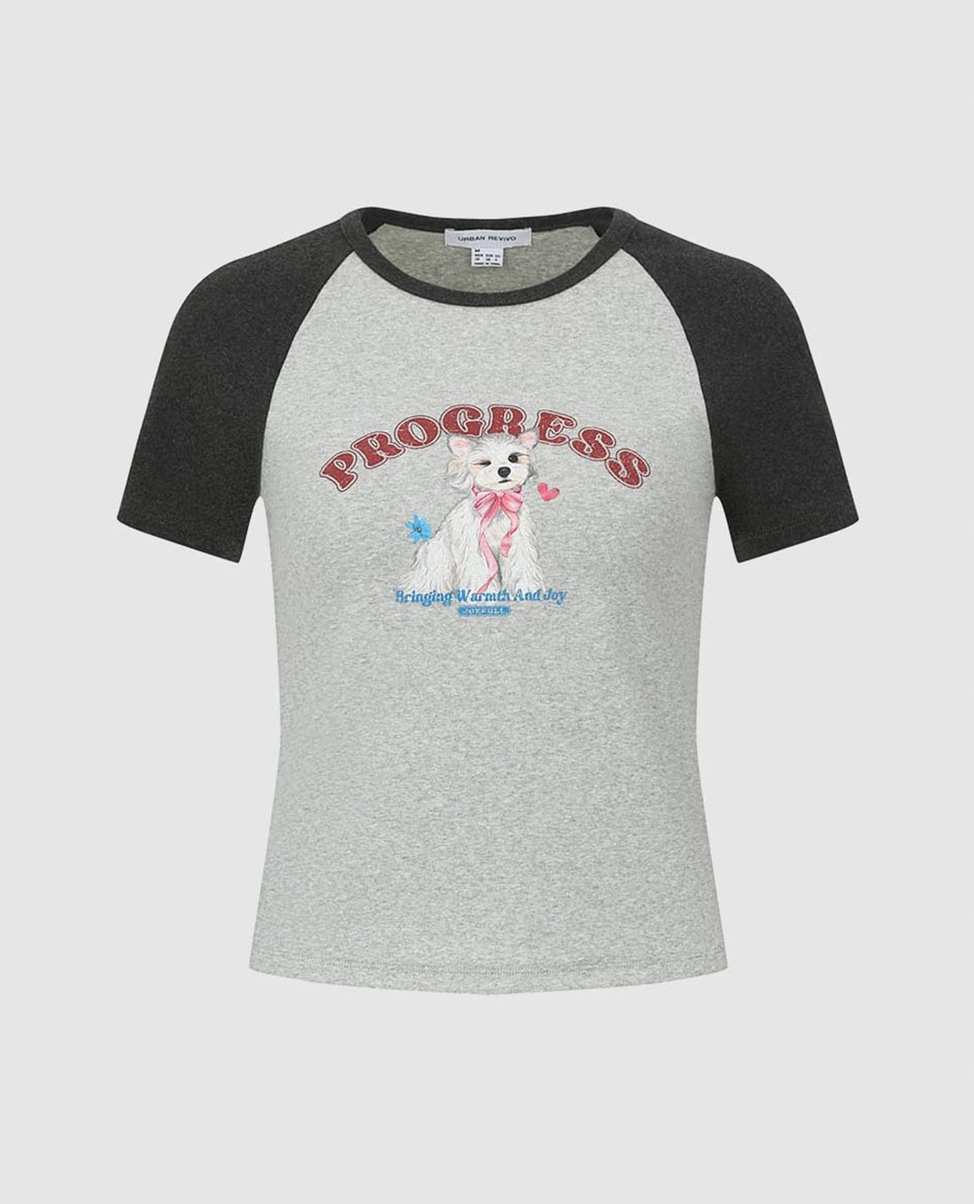 URBAN REVIVO - Áo thun nữ cổ tròn tay ngắn Raglan