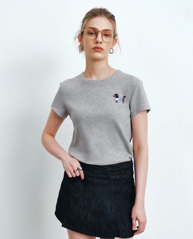  URBAN REVIVO - Áo thun nữ cổ tròn tay ngắn Printed 