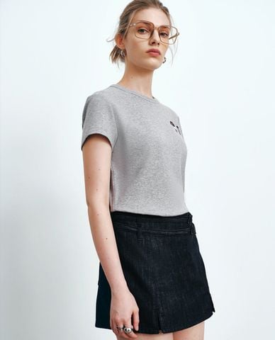  URBAN REVIVO - Áo thun nữ cổ tròn tay ngắn Printed 