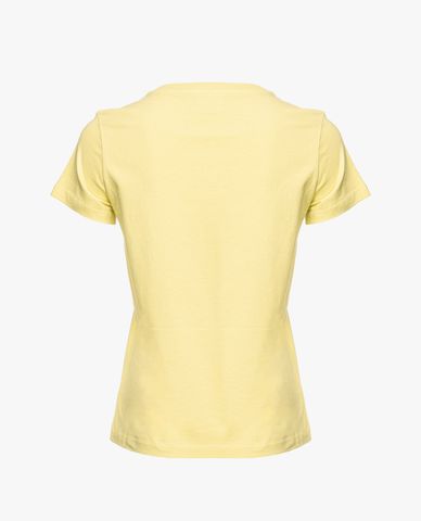  PINKO - Áo thun cổ tròn tay ngắn phối logo thêu Bussolotto 