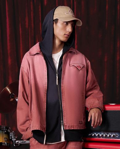  DICKIES - Áo khoác denim unisex cổ bẻ tay dài Eisenhower 