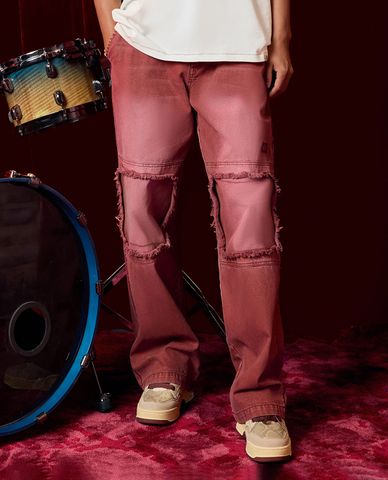  DICKIES - Quần jeans unisex ống rộng phối họa tiết độc đáo 