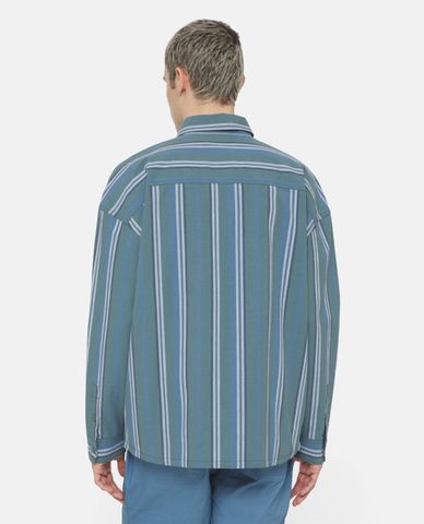  DICKIES - Áo sơ mi nam cổ bẻ tay dài kẻ sọc trẻ trung 