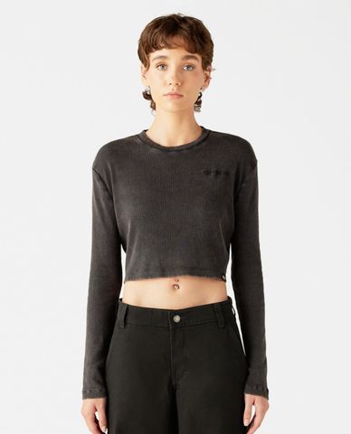  DICKIES - Áo croptop nữ cổ tròn dài tay Jersey 