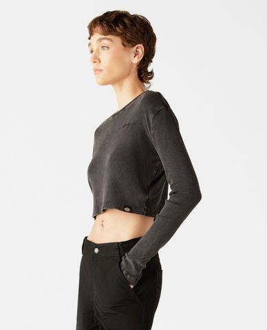  DICKIES - Áo croptop nữ cổ tròn dài tay Jersey 