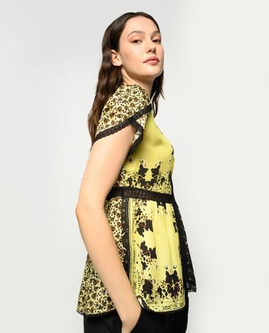  PINKO - Áo bodysuits sát nách cổ V Wrap Front 