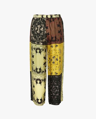  PINKO - Quần kiểu nữ ống rộng lưng thun Bandana Print 