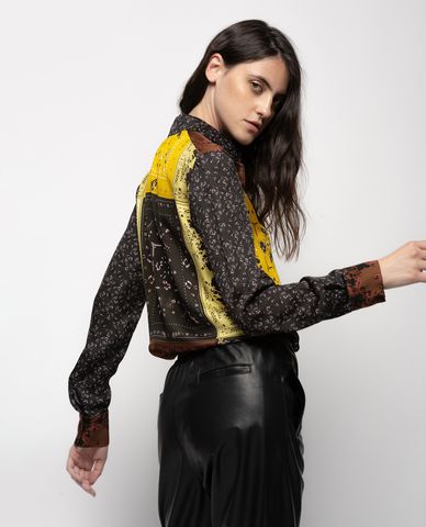  PINKO - Áo sơ mi nữ tay dài phom suông Satin Guelfa 