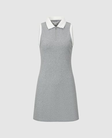  URBAN REVIVO - Đầm polo sát nách phom mini Contrast Trim Lapel Skinny 