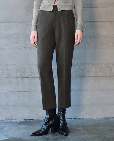  URBAN REVIVO - Quần lửng nữ ống đứng thời trang Straight 