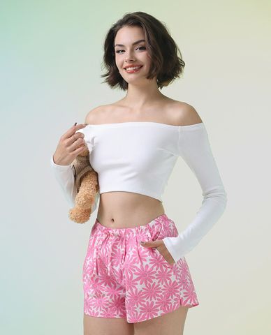  VERA - Quần short nữ mặc nhà cotton in hoạ tiết 