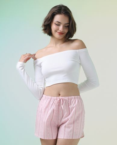  VERA - Quần short nữ mặc nhà cotton in hoạ tiết 