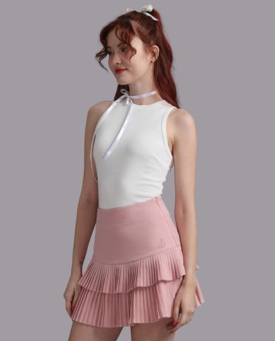  WOW BY NDLANNGOC - Chân váy xếp tầng mini poly spandex trơn 