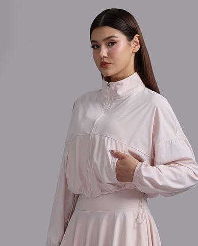  WOW BY NHA PHUONG - Áo khoác croptop nữ nylon spandex trơn 