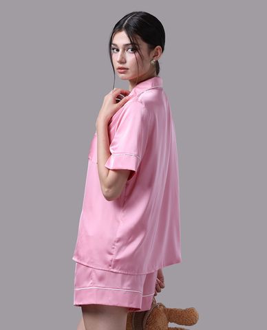  VERA - Bộ pijama nữ ngắn satin trơn 