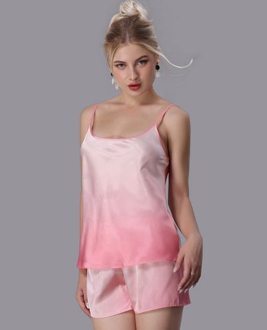  VERA - Bộ quần áo nữ ngắn mặc nhà satin in 