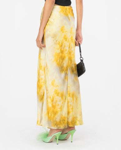  PINKO - Chân váy midi vạt xoắn xẻ tà phối hoạ tiết Carasina 