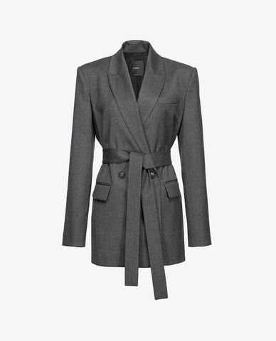  PINKO - Áo blazer nữ phom suông phối thắt lưng Emeline 