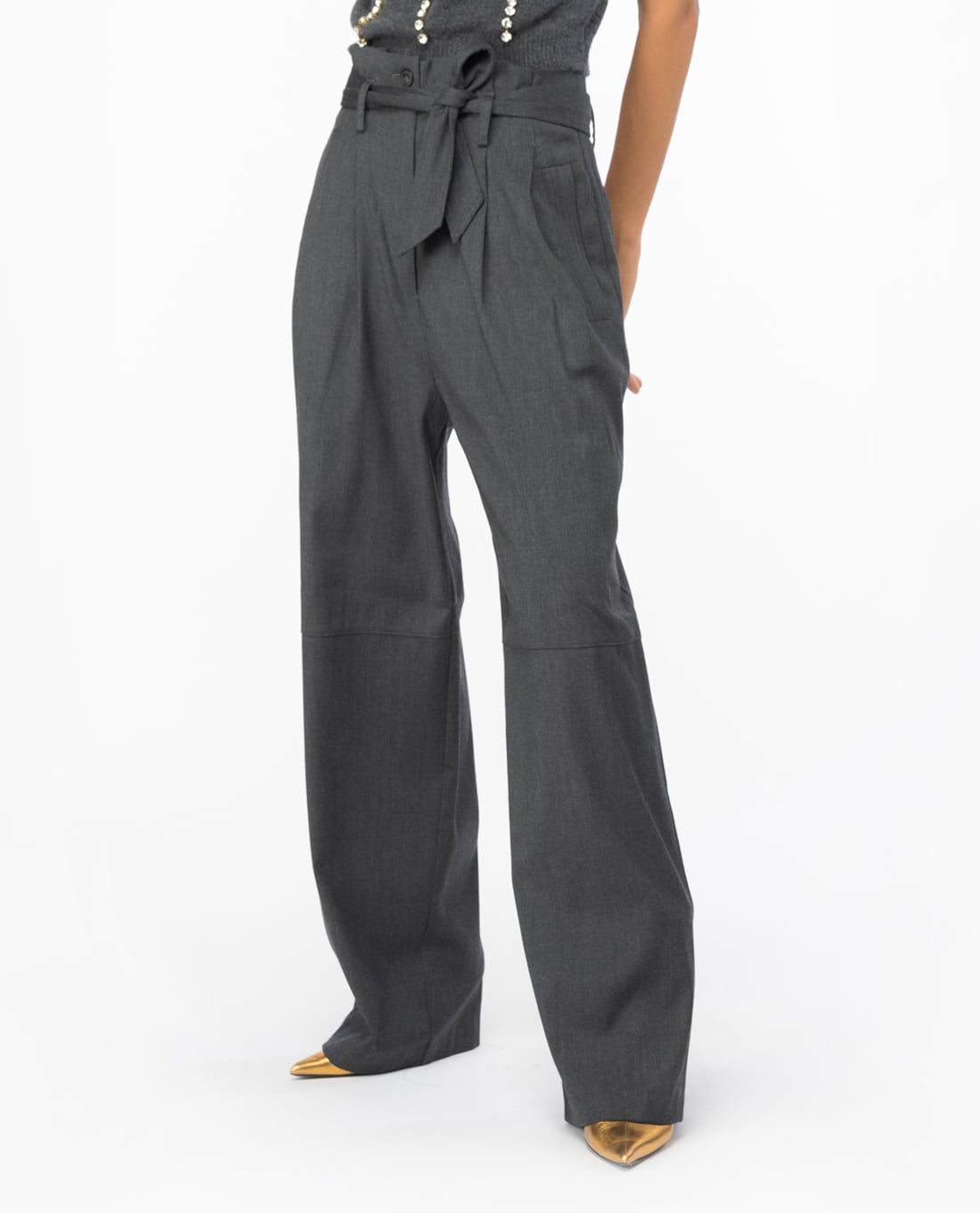 PINKO - Quần nữ ống rộng lưng cao Pacman