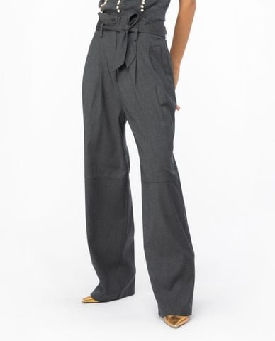  PINKO - Quần nữ ống rộng lưng cao Pacman 