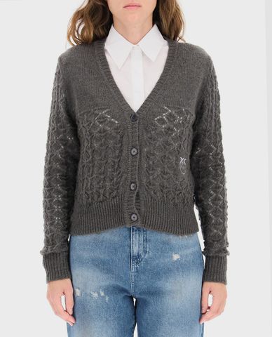  PINKO - Áo cardigan nữ cổ V tay dài Lace Stitch 